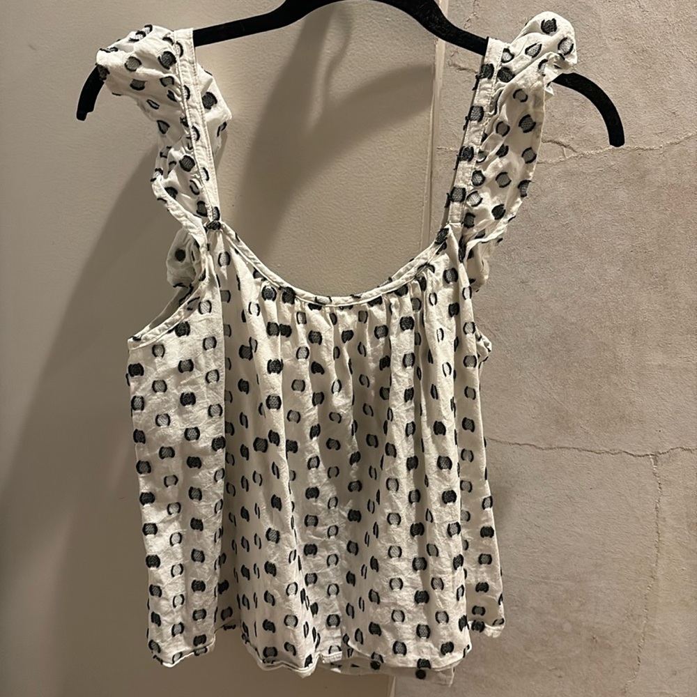 Black and cream printed baby doll tank